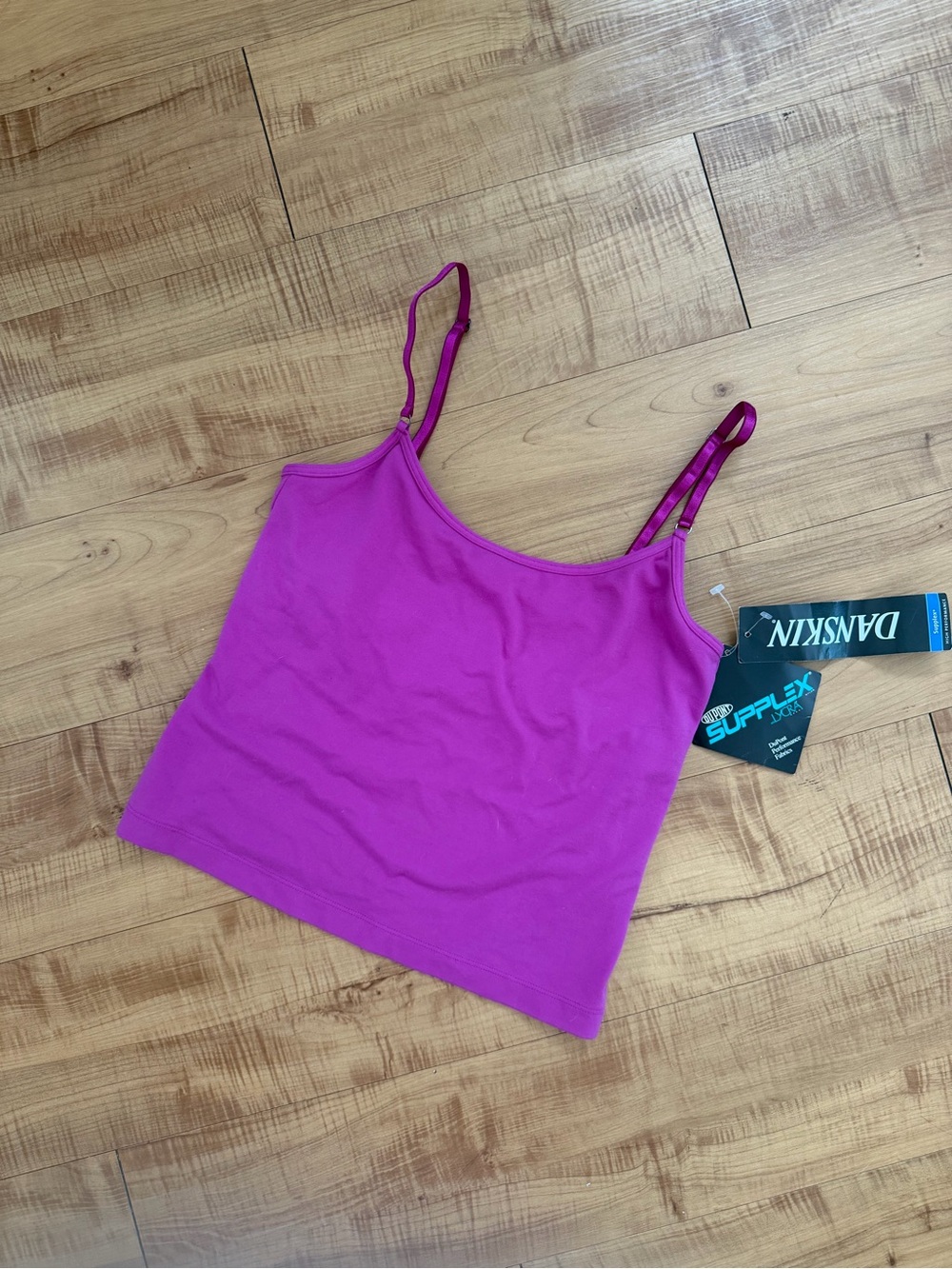 Danskin Fitted Pink Tank Top w/ Shelf Bra
